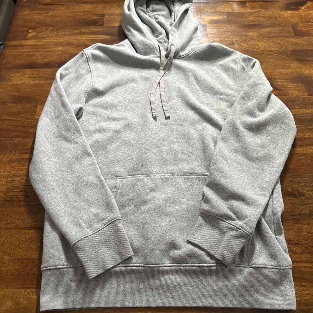 Goodfellow Pullover Hoodie Sweatshirt‎ Mens Medium Solid Gray Fleece Drawstring